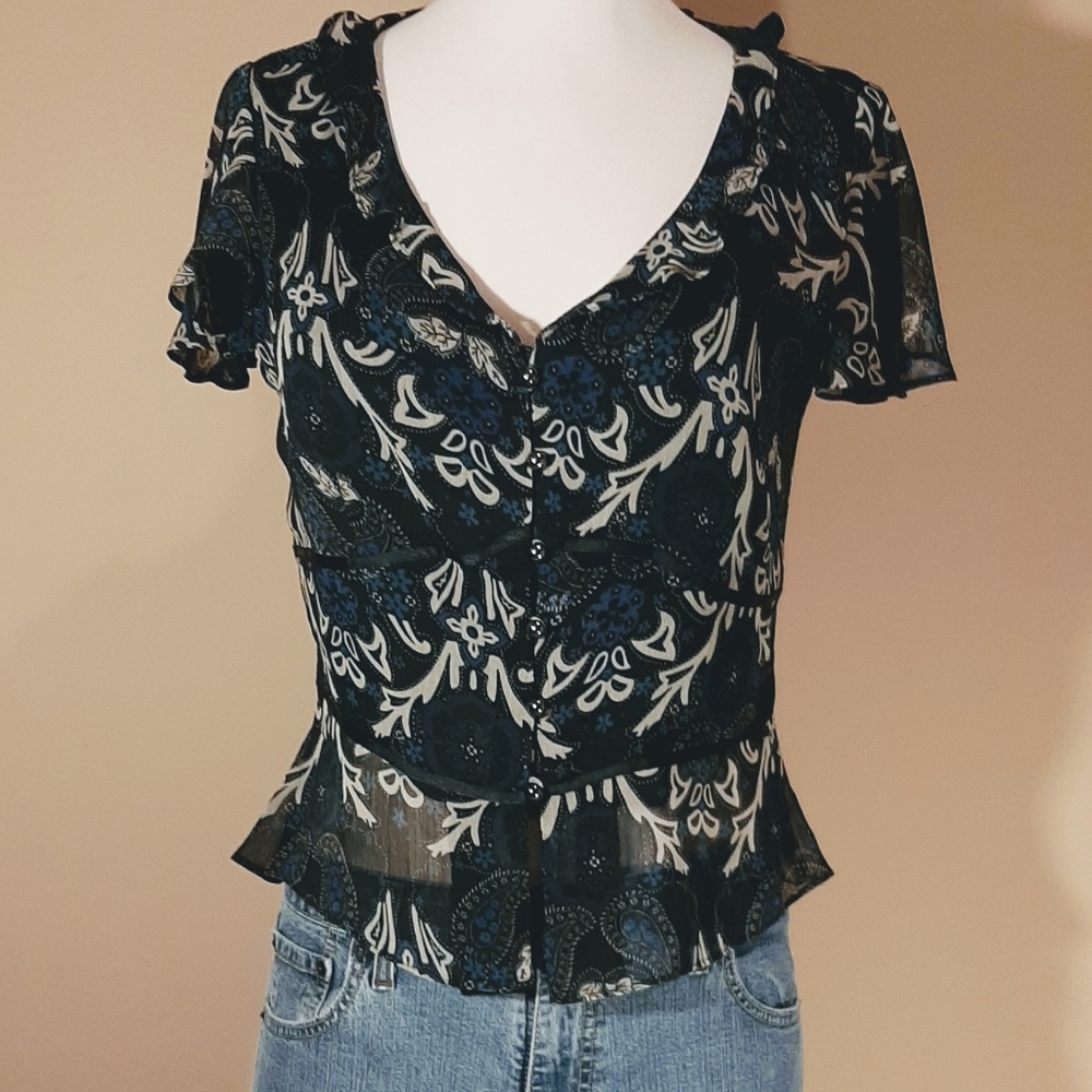 DANNY & NICOLE - Women's short sleeve top, navy 8